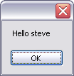 Hello Steve Message Box